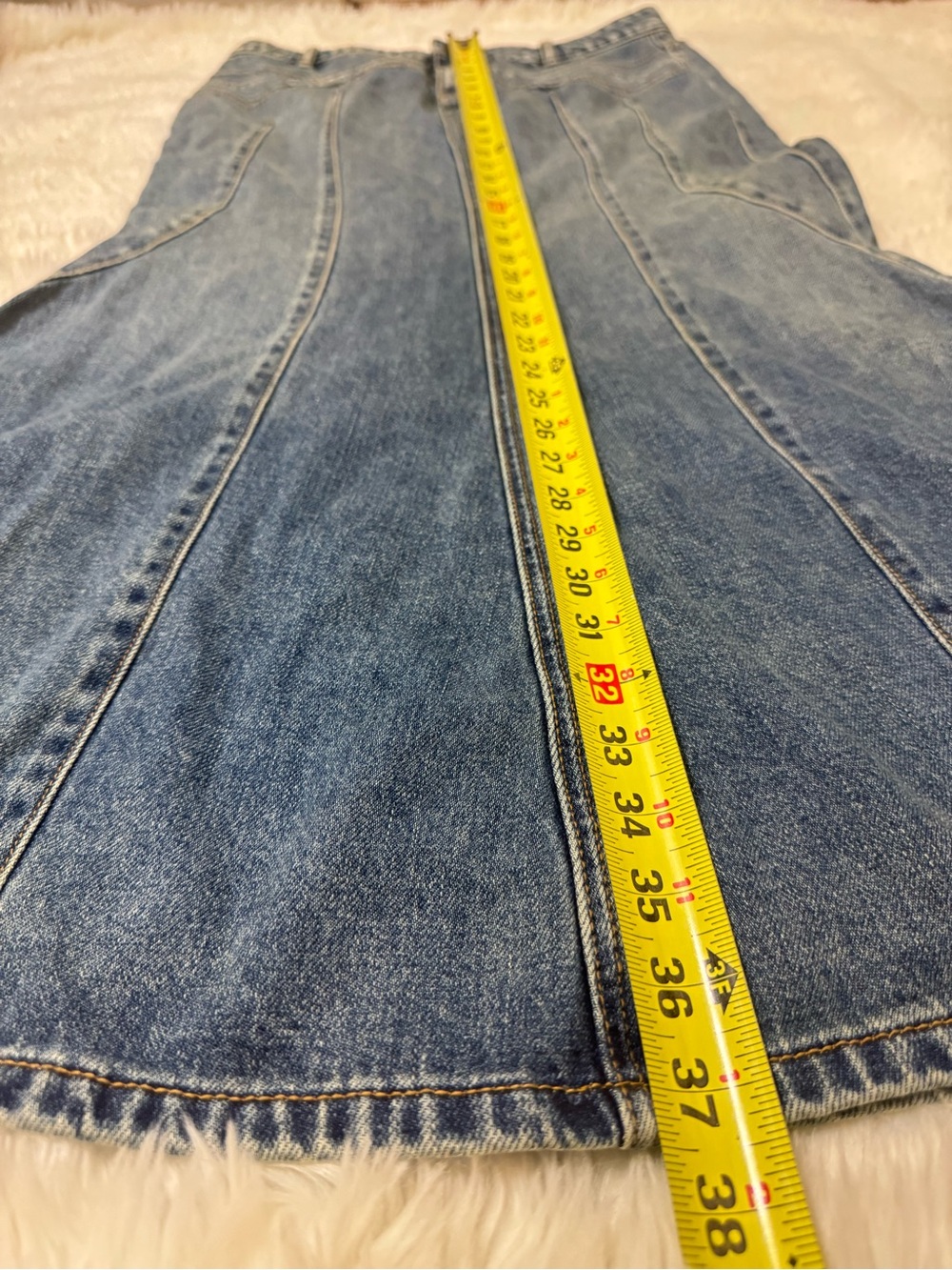 BDG Kendall Denim Maxi Skirt Flare Mermaid Blue Jean Y2K 90s Boho Women Sz L - Picture 4 of 10